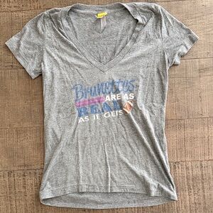 Gray V-Neck Graphic Tee